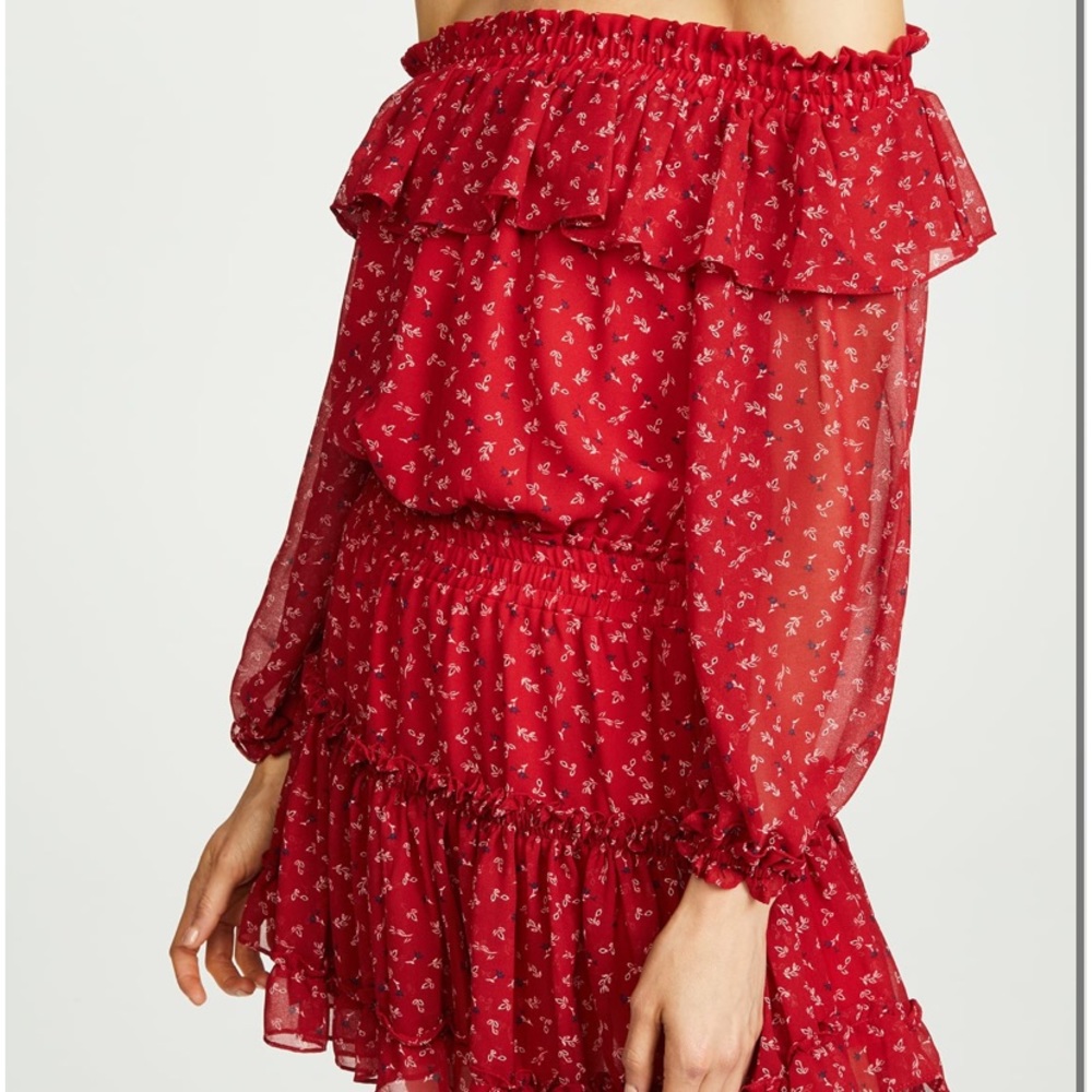 Misa Los Angeles Alina Red Ruffle Dress